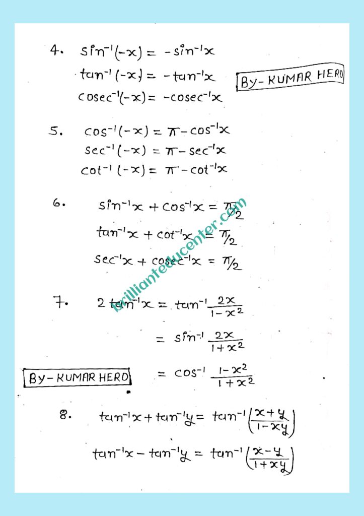 %filename Class 12 maths formula Class 12 maths formula